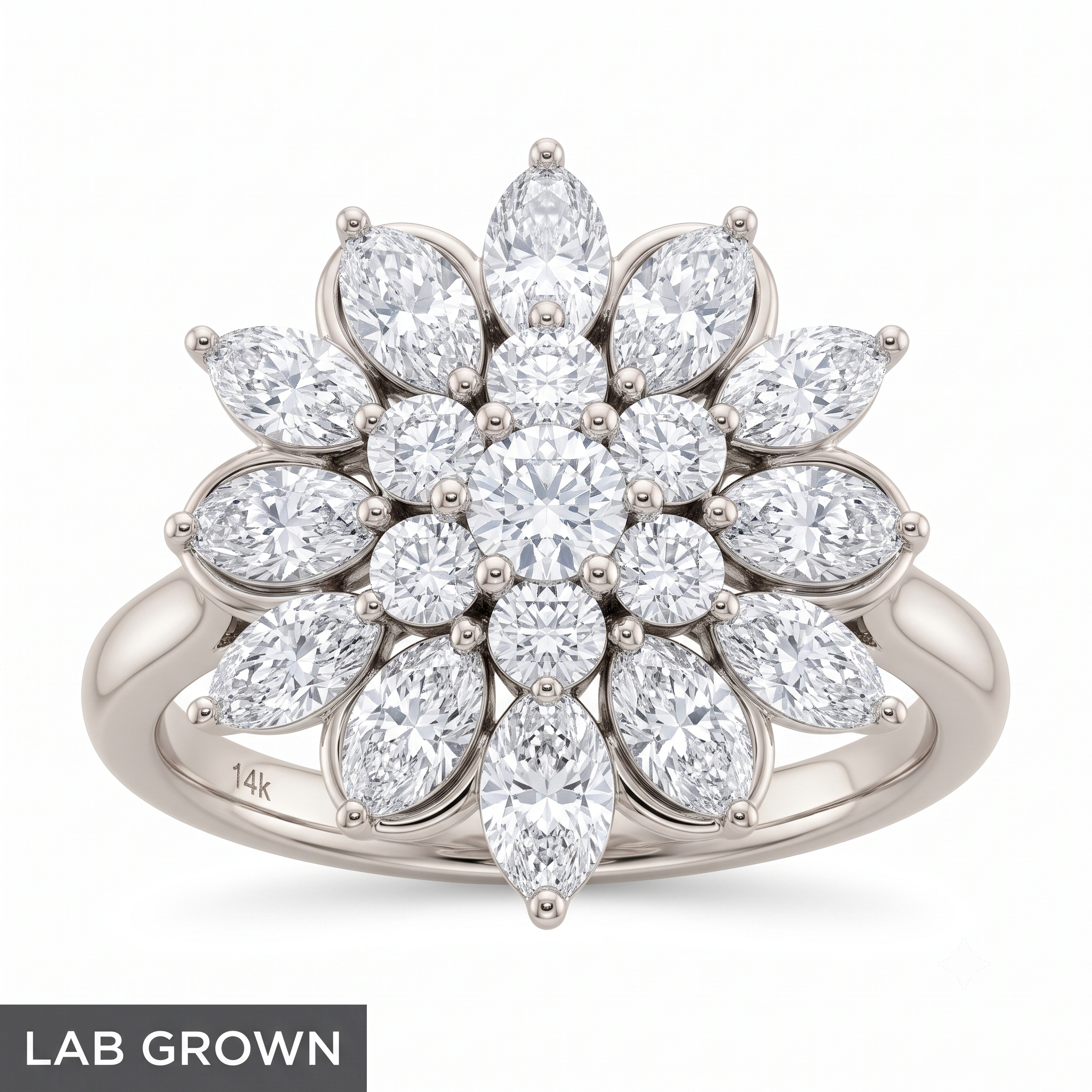 14K Gold  Diamond Ring 2.22 carats  2.95 grams