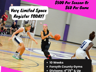 Girl playing competitive basketball