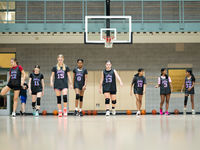 Girls warming up for travel basketball practice.