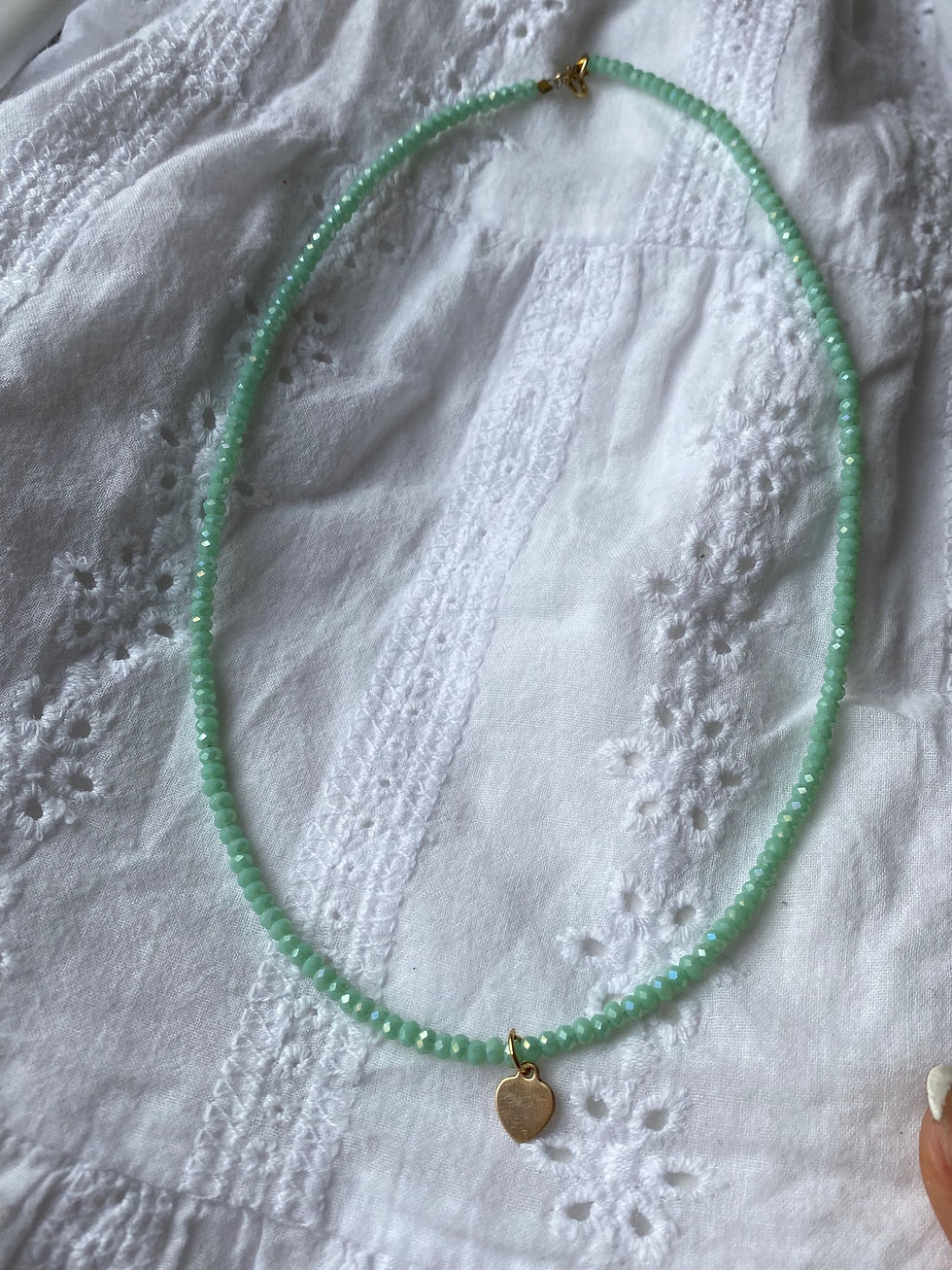 Thumbnail: Crystal gold heart necklace