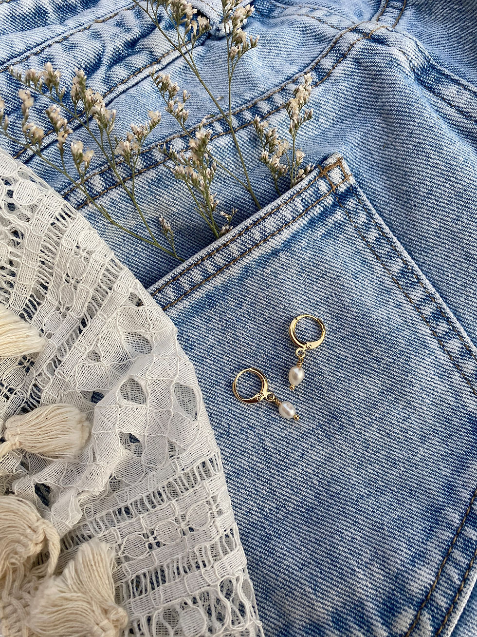 Thumbnail: Freshwater Pearl Huggie Hoops