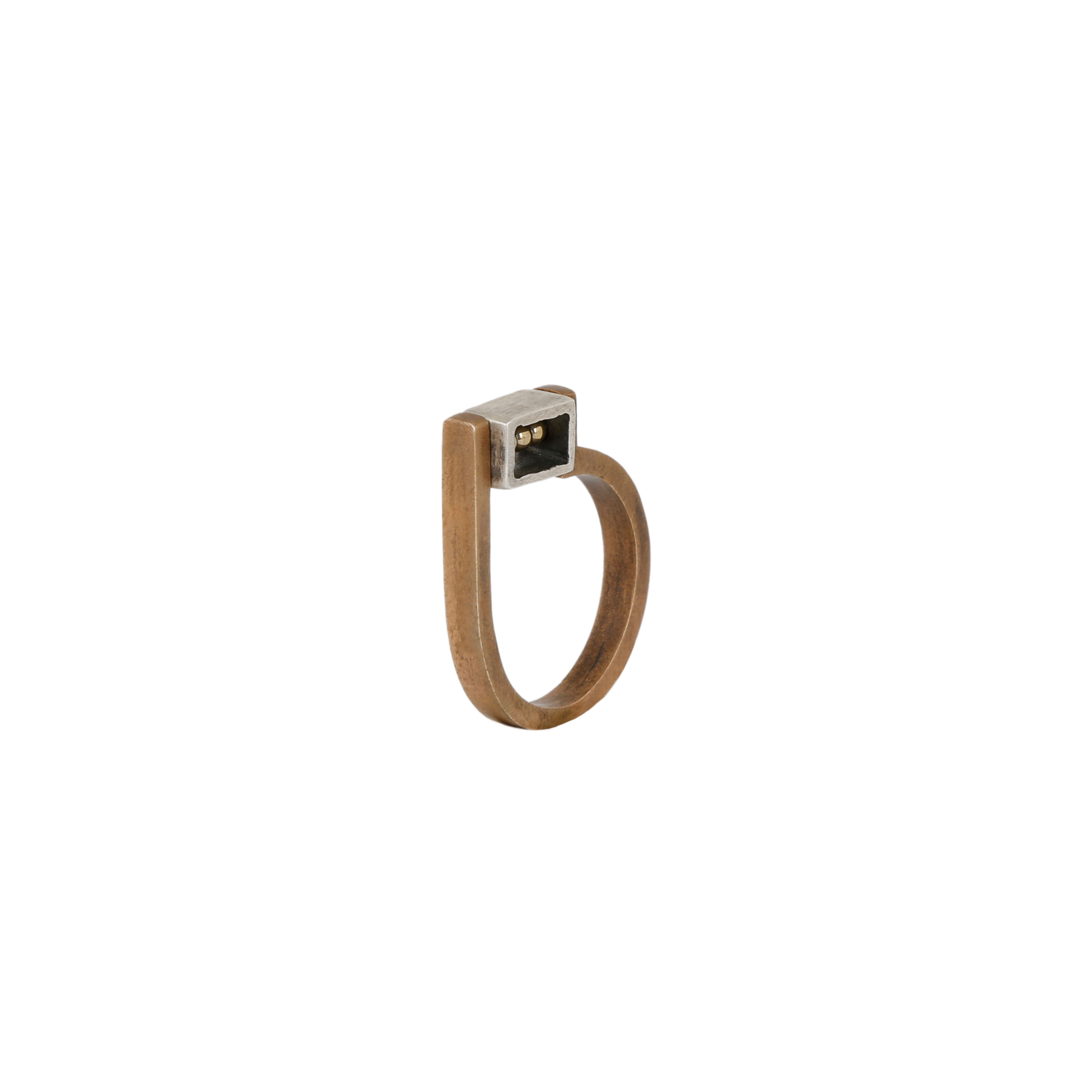 Blocks Yüzük / Medium / Bronz  + Gümüş