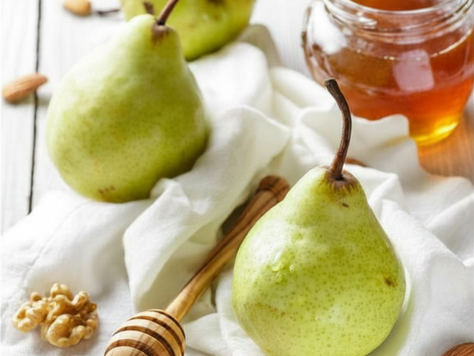 Green Pears honey and walnuts