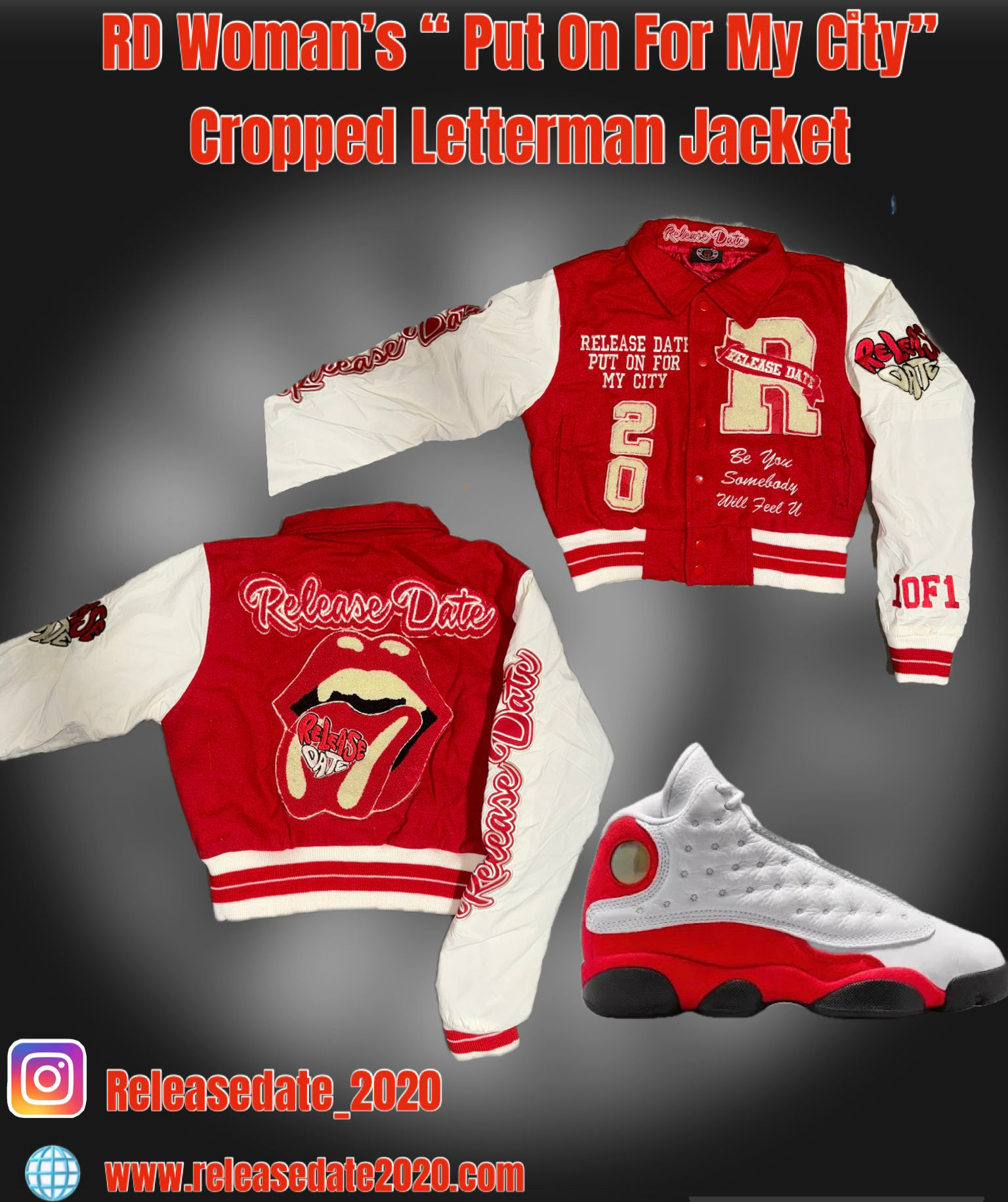 RD Woman’s “ Put On For My City” Cropped Letterman Jacket