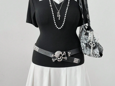 Plus Size Women Casual Patchwork Dress, Suitable For Back To School, Outdoor, Tennis Sports Style