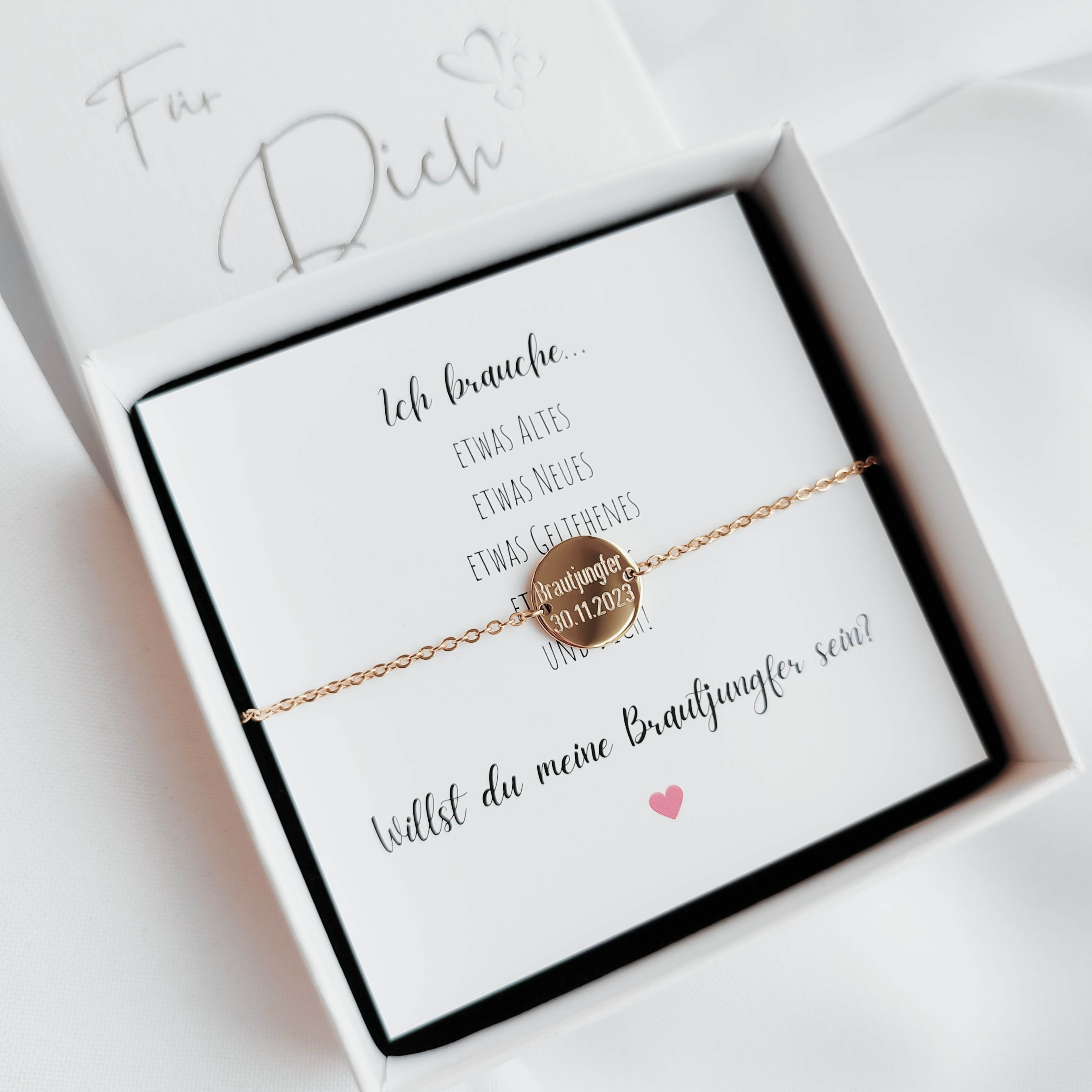 Personalisierbares Brautjungfer Armband mit Gravur