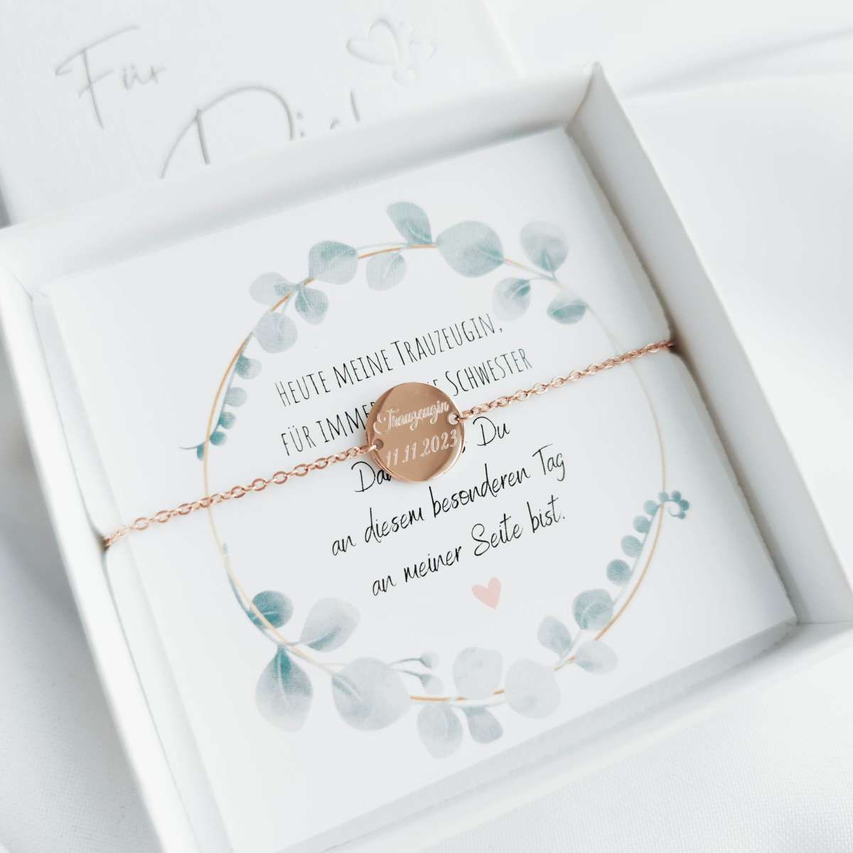 Personalisierbares Trauzeugin-Armband aus Edelstahl mit Gravur
