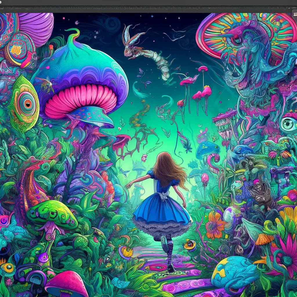 Trippy Wonderland: Alice's Surreal Escape