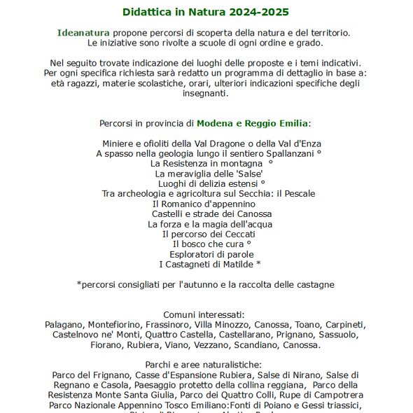 Proposte didattiche 2024-25