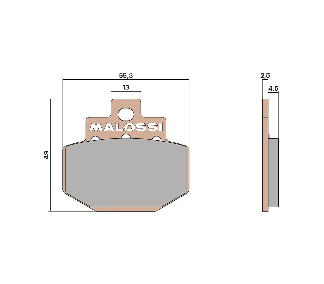 ROYAL ALLOY GP300S LC - TG300S LC MALOSSI SINTERED REAR DISC PADS