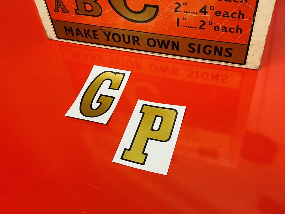 Thumbnail: ROYAL ALLOY GP125 GP300 GOLD 3.5 INCH FLYSCREEN STICKERS