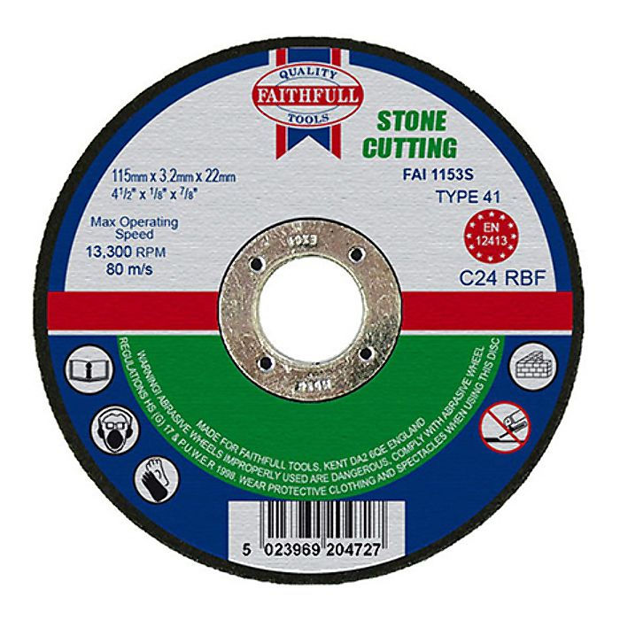 115MM STONE CUT OFF DISC 22MM FLAT