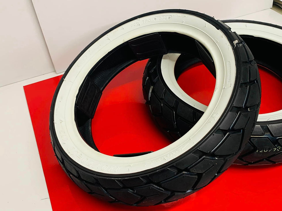 Thumbnail: SCOMADI TT 125 - TT 200 WHITE WALL FRONT &  REAR TYRES