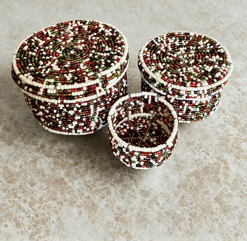 beaded baskets with lids