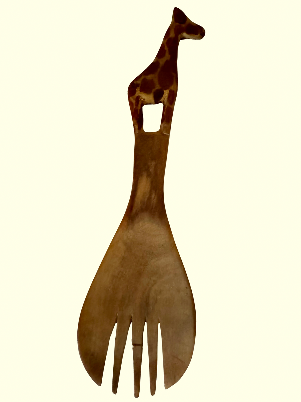 carved giraffe serving fork