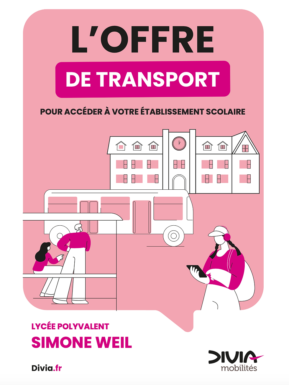 L'offre de transport DIVIA pour accéder au Lycée Simone Weil