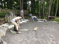 Natural Stone Patio Installation Progress