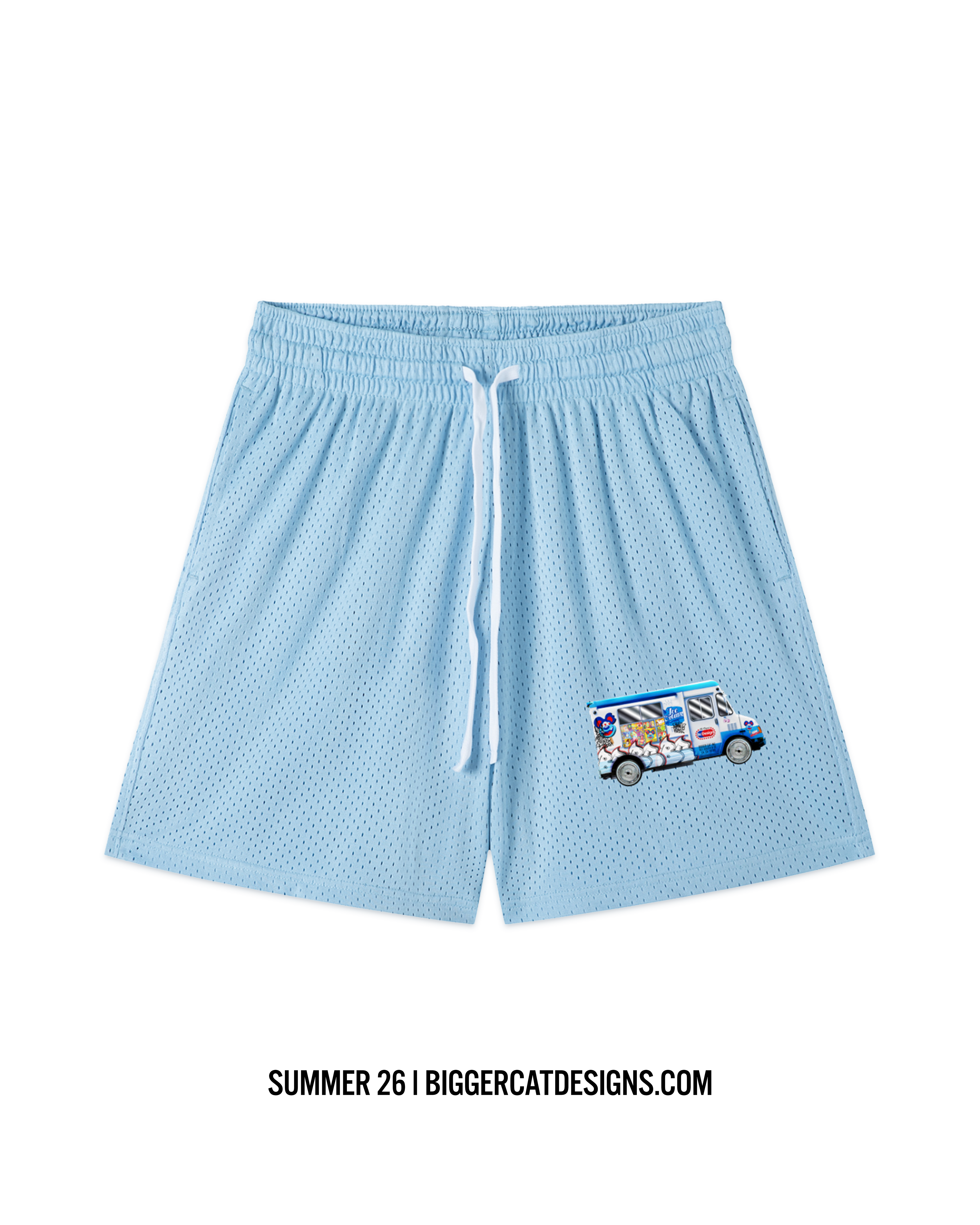 TRUCK MESH SHORTS ICE BLUE