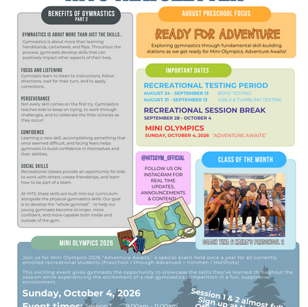 September 2026 Monthly Newsletter