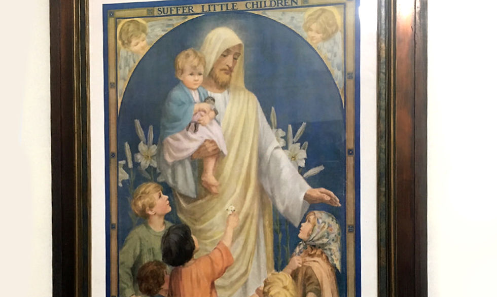 JESUS HOLDING BLONDE BABY