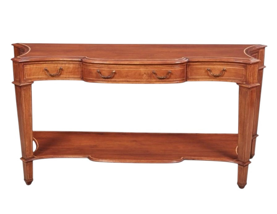 Thumbnail: Neoclassical Style Mahogany Serpentine Console Table With String Inlay