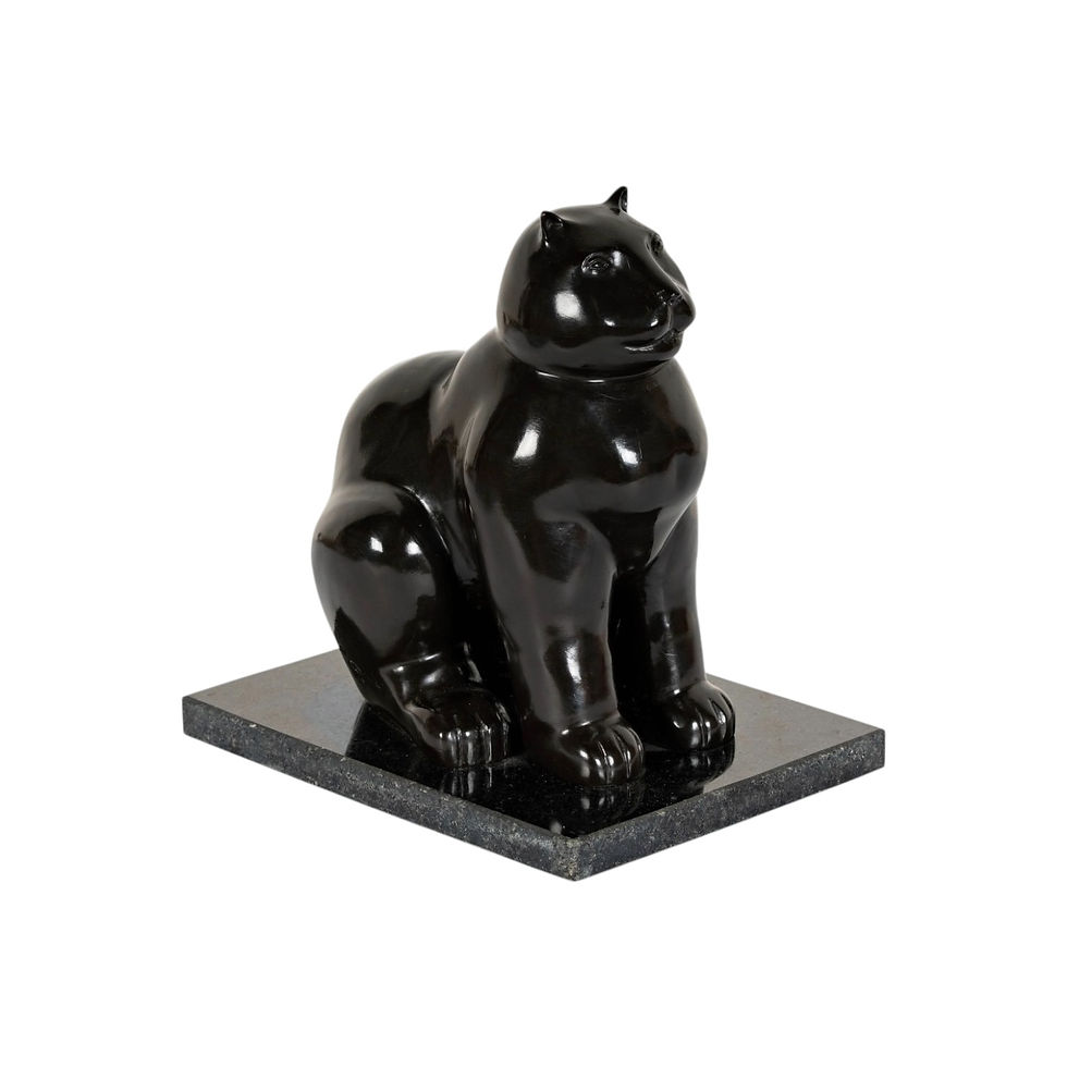 Thumbnail: Exquisite Bronze Foundry Edition Cat Sculpture After Fernando Botero