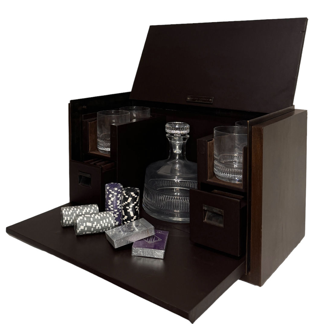 Ralph Lauren Brobham Vice Box Cocktail Set & Poker Set