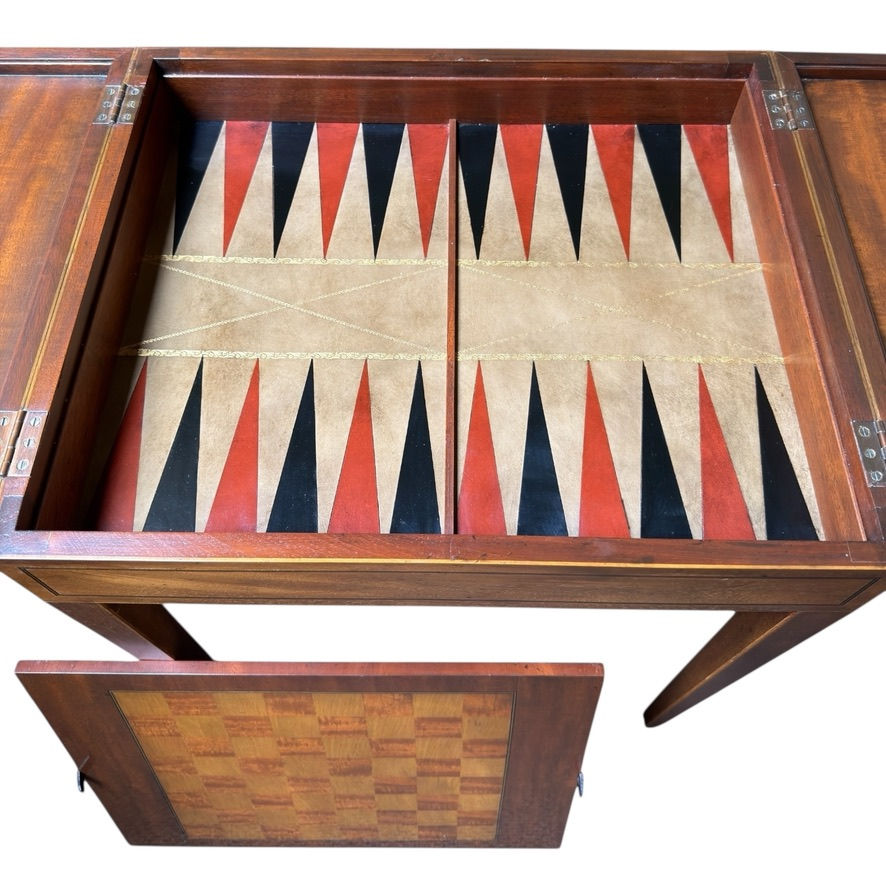 Thumbnail: 18th C Style Mahogany and Satinwood Games Table by Baker Furniture