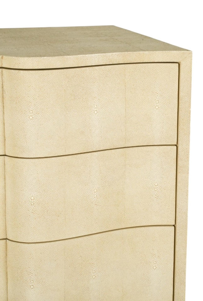 Thumbnail: Faux Shagreen Serpentine Chest of Drawers by Lillian August