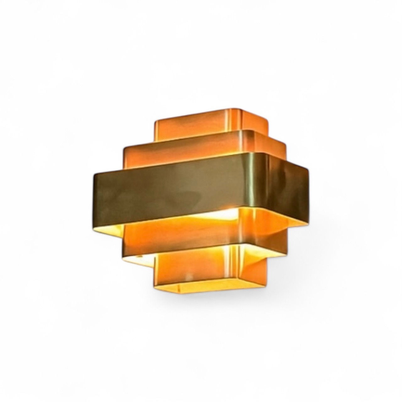 Mid Century Modern Jules Wabbes Style Brass Sconce by Centurion Lighting