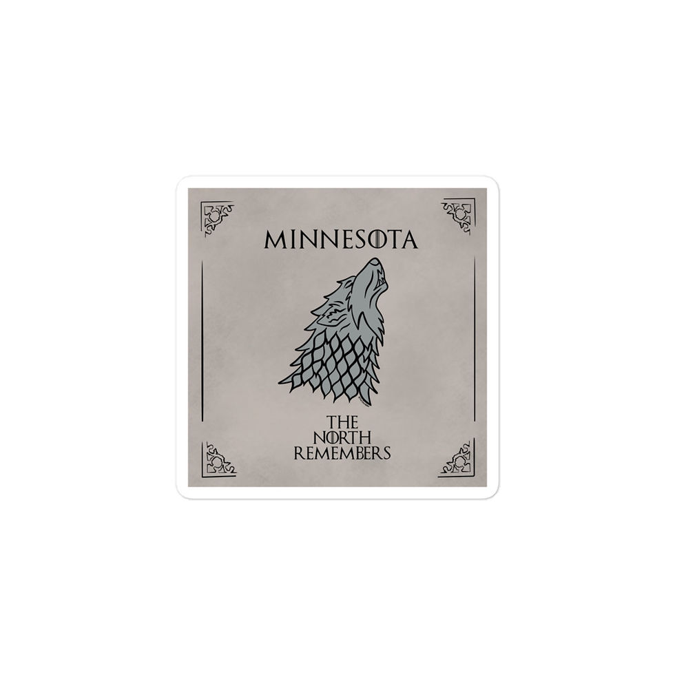 Thumbnail: The North Remembers Minnesota Timber-Dire Wolf Weathered Sticker