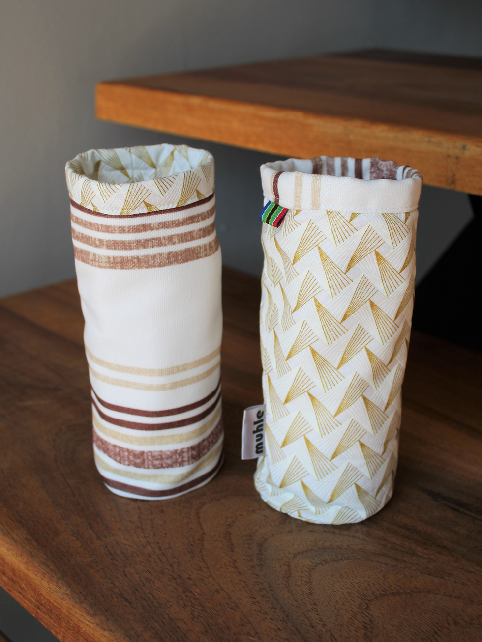 Thumbnail: "Spec" Pod White Shweshwe with Stripe Cotton Canvas #2