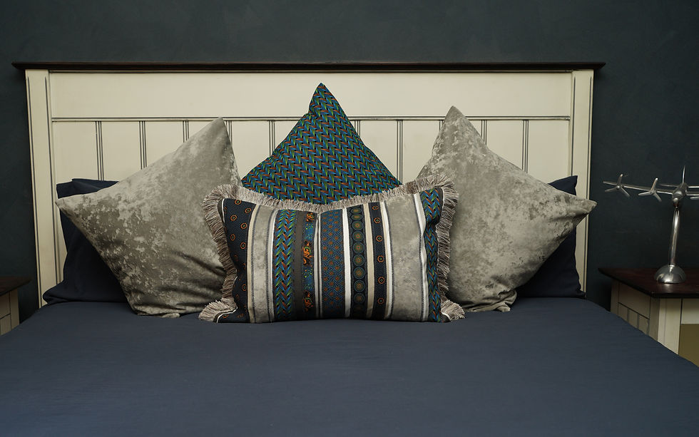 Thumbnail: 24" x 16" African Boho Storms River Pillow with Flint Fringing