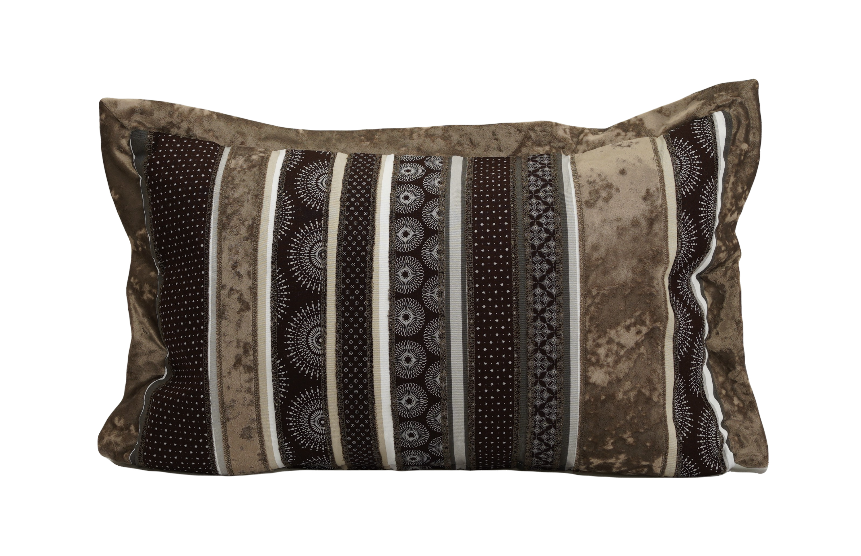 24" x 16" African Boho Drakensberg Pillow with Mink Oxford Hem