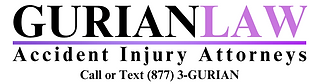 Gurian Law Accident Injury Attorneys logo with phone number