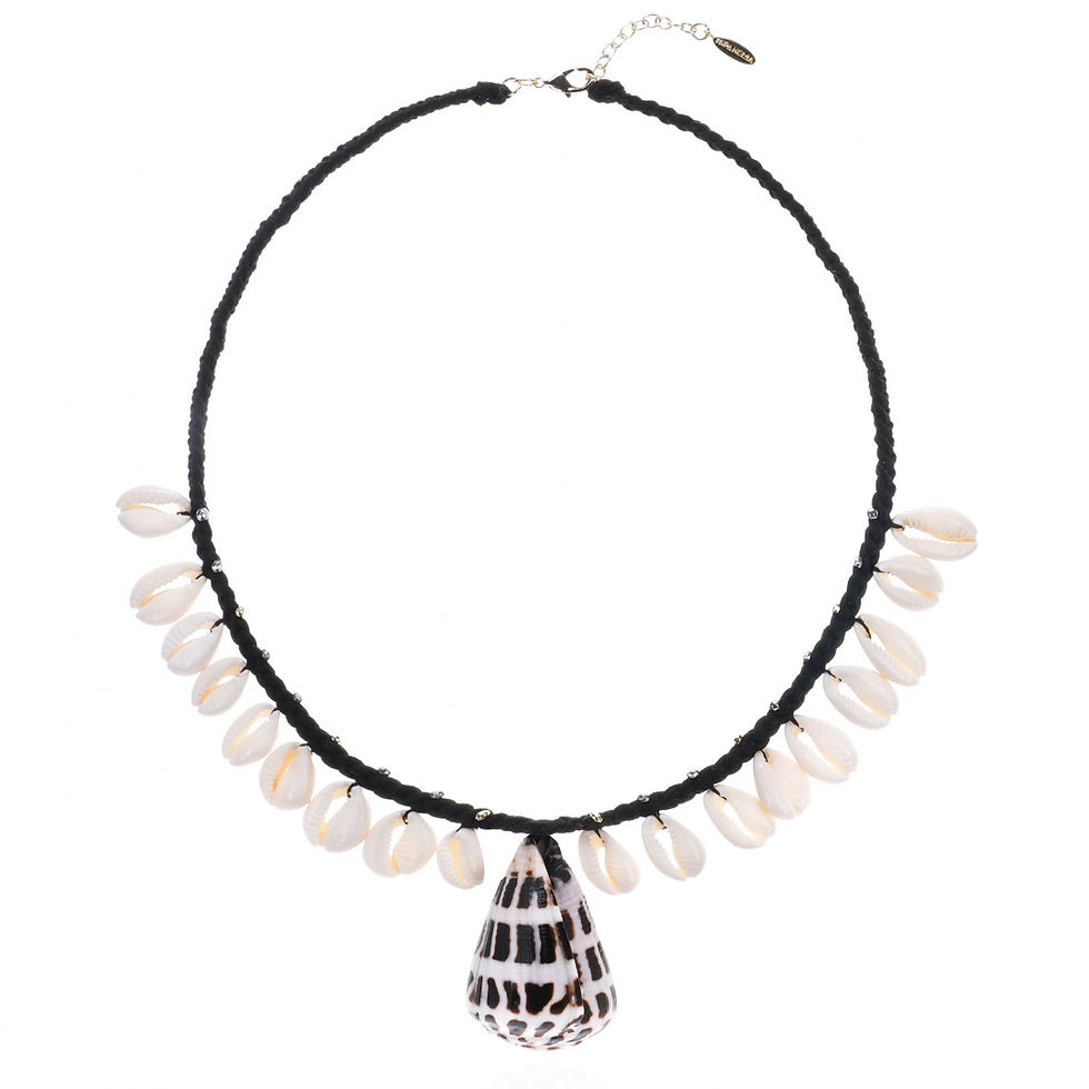 Collier Aloe Black Hipanema seul de face sur fond blanc