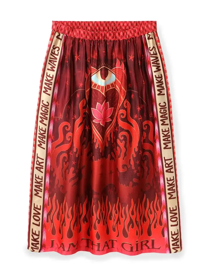 Miniature : Jupe Vanessa Red Aura Me369 présentée seule de face