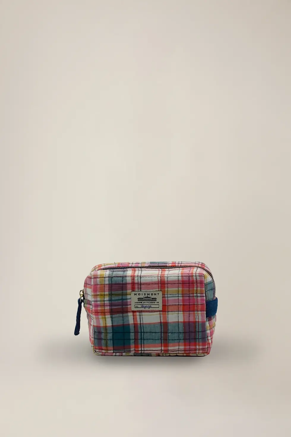 Petite Pochette N°42 Secret Checks Moismont Pop Pink de face sur fond blanc