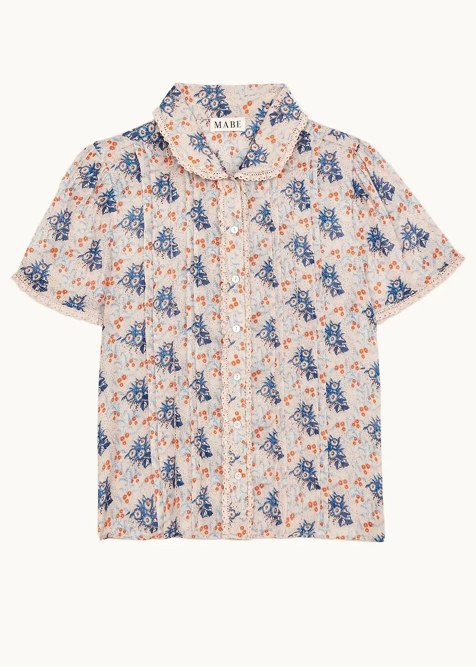 Miniature : Top Aster M.A.B.E blouse avec imprimé floral et détails de dentelle.
