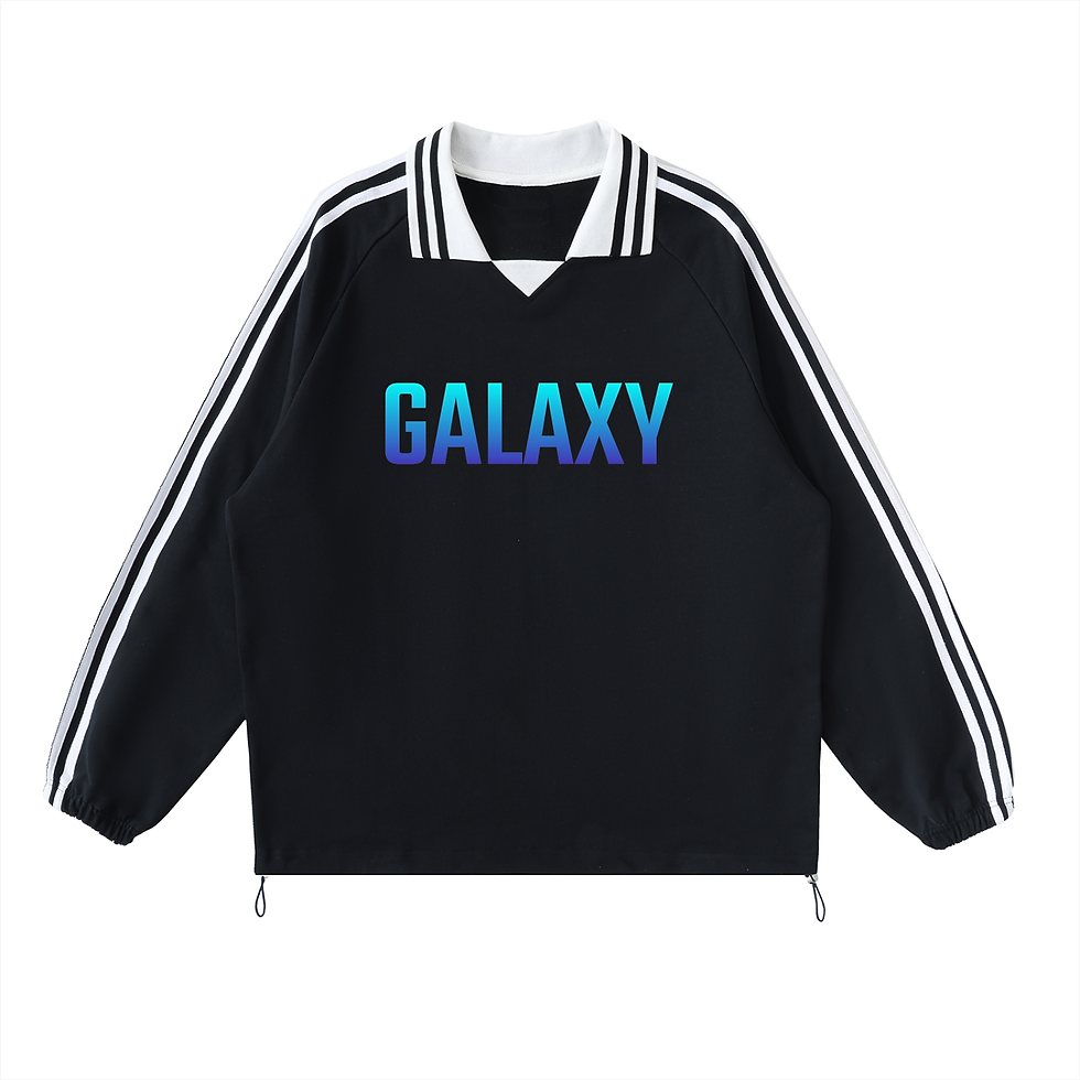Thumbnail: Contrast Striped Lapel Collar Sweatshirt