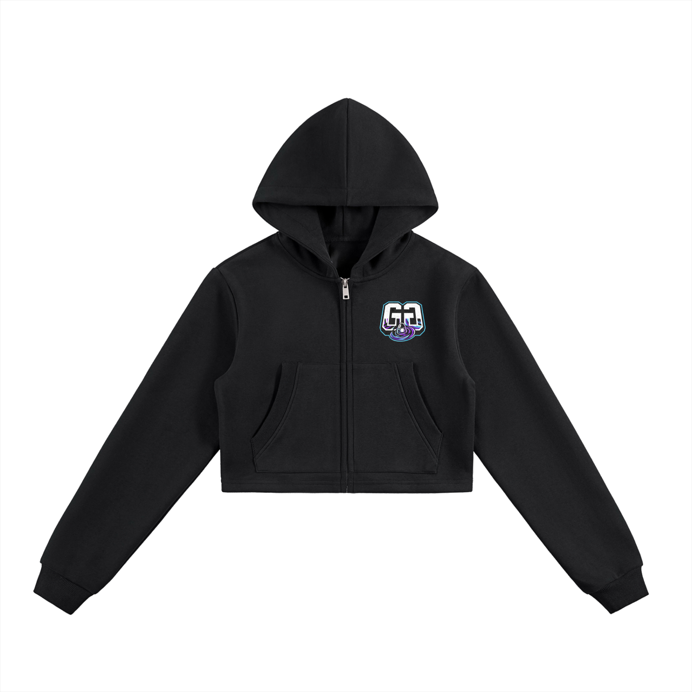 Essential Cropped Zip-Up Hoodie