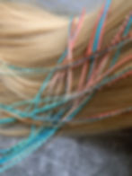 Set of 8 coral teal natural feather hair extensions bonded DIY kit with beads