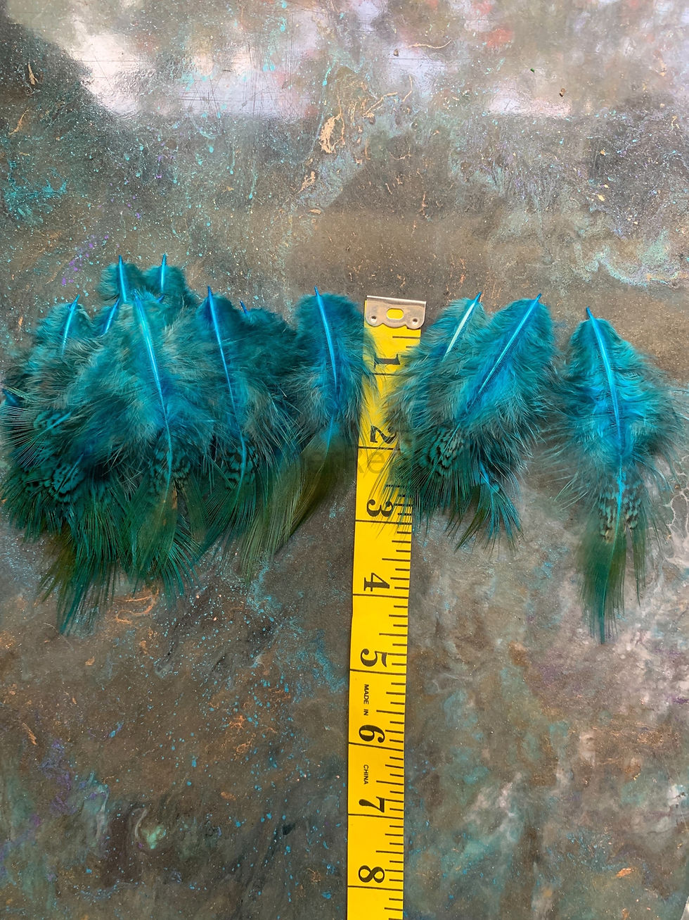 Thumbnail: Turquoise Pheasant Feathers Small Craft Feathers Dyed Blue Green