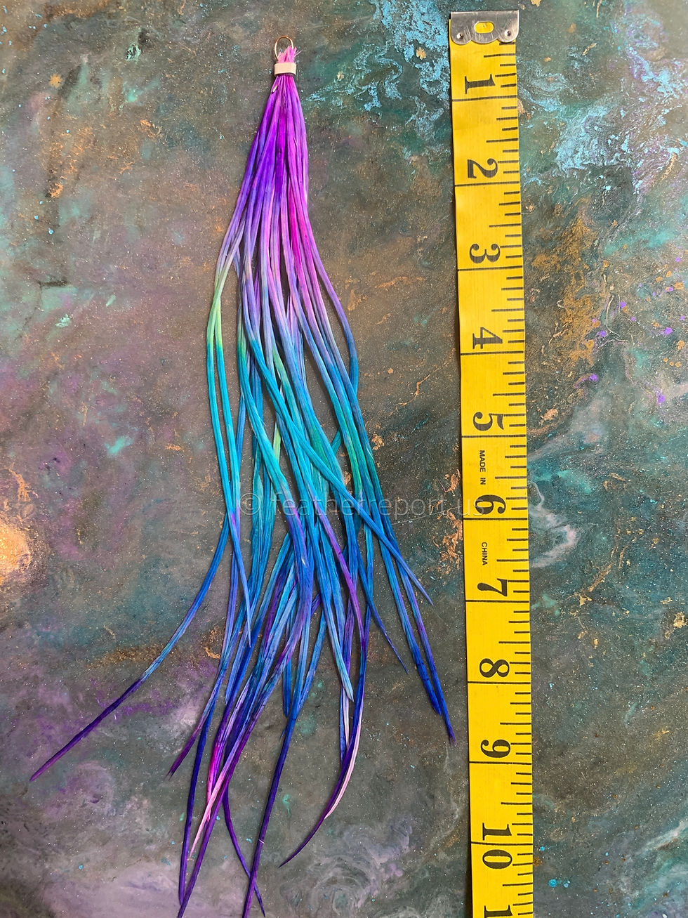 Thumbnail: 24 unique painted hair feather extensions multicolor shabby chic 7to12inch