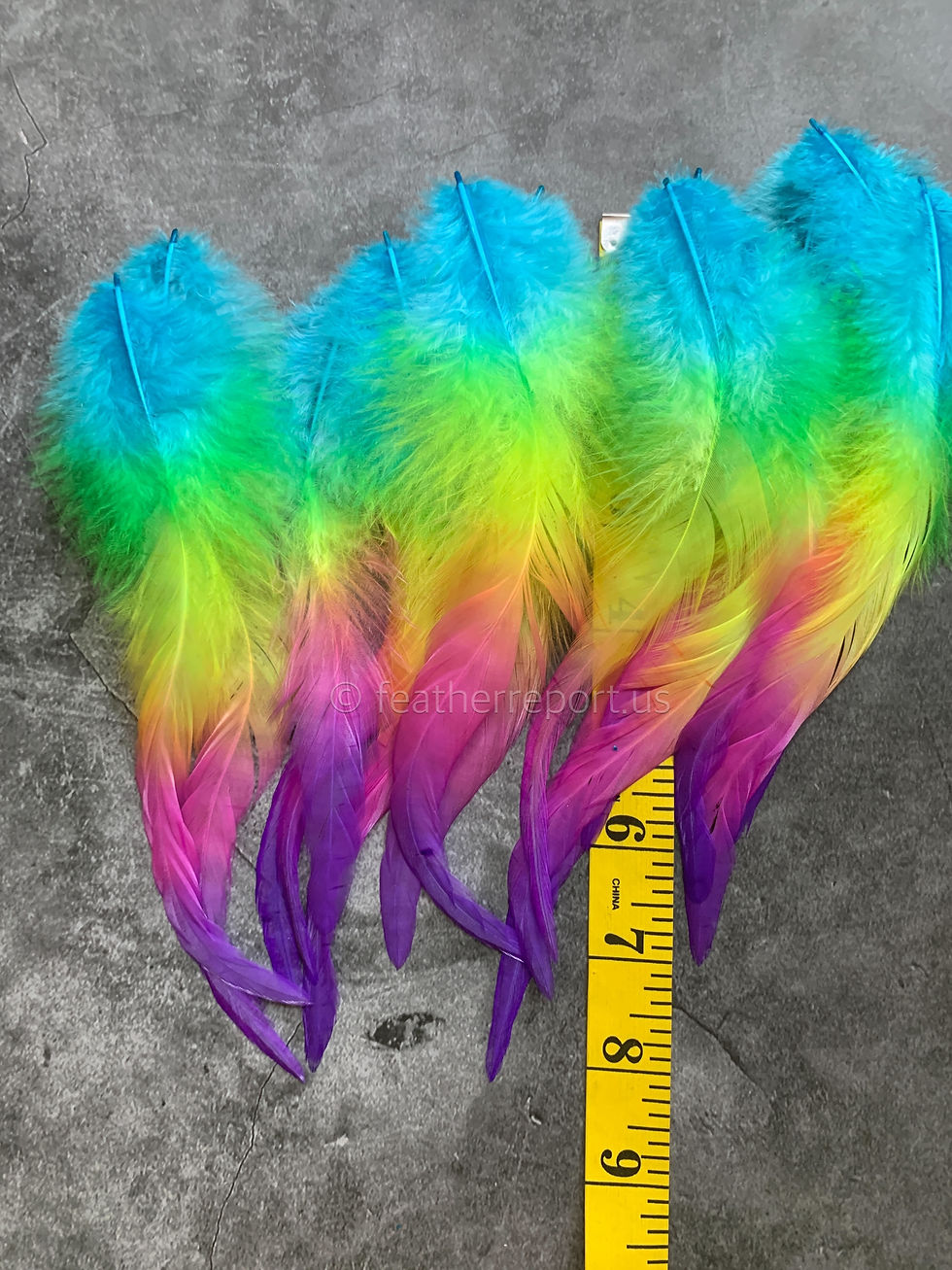 Thumbnail: Fluffy Rainbow Colored Rooster Feathers Crafts Fly Tying Pet Extensions 