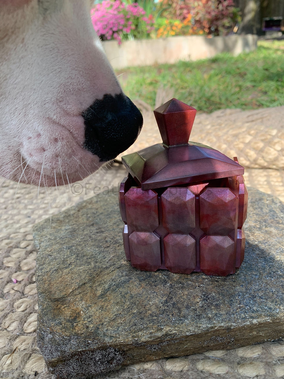 Thumbnail: Color shifting reddish purple blue gold jewelry box with lid Resin Container 