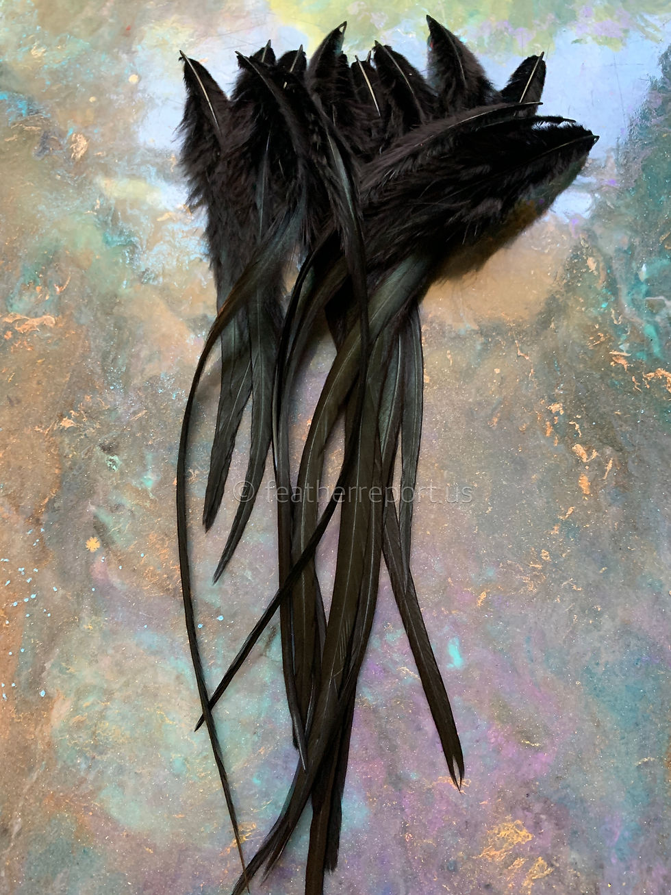 Thumbnail: Long Black Fluffy Hair Feathers Crafts Feathers for Earrings