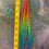 Thumbnail: Long grizzly hair feathers lime sky blue Orange tropical rainbow x 15