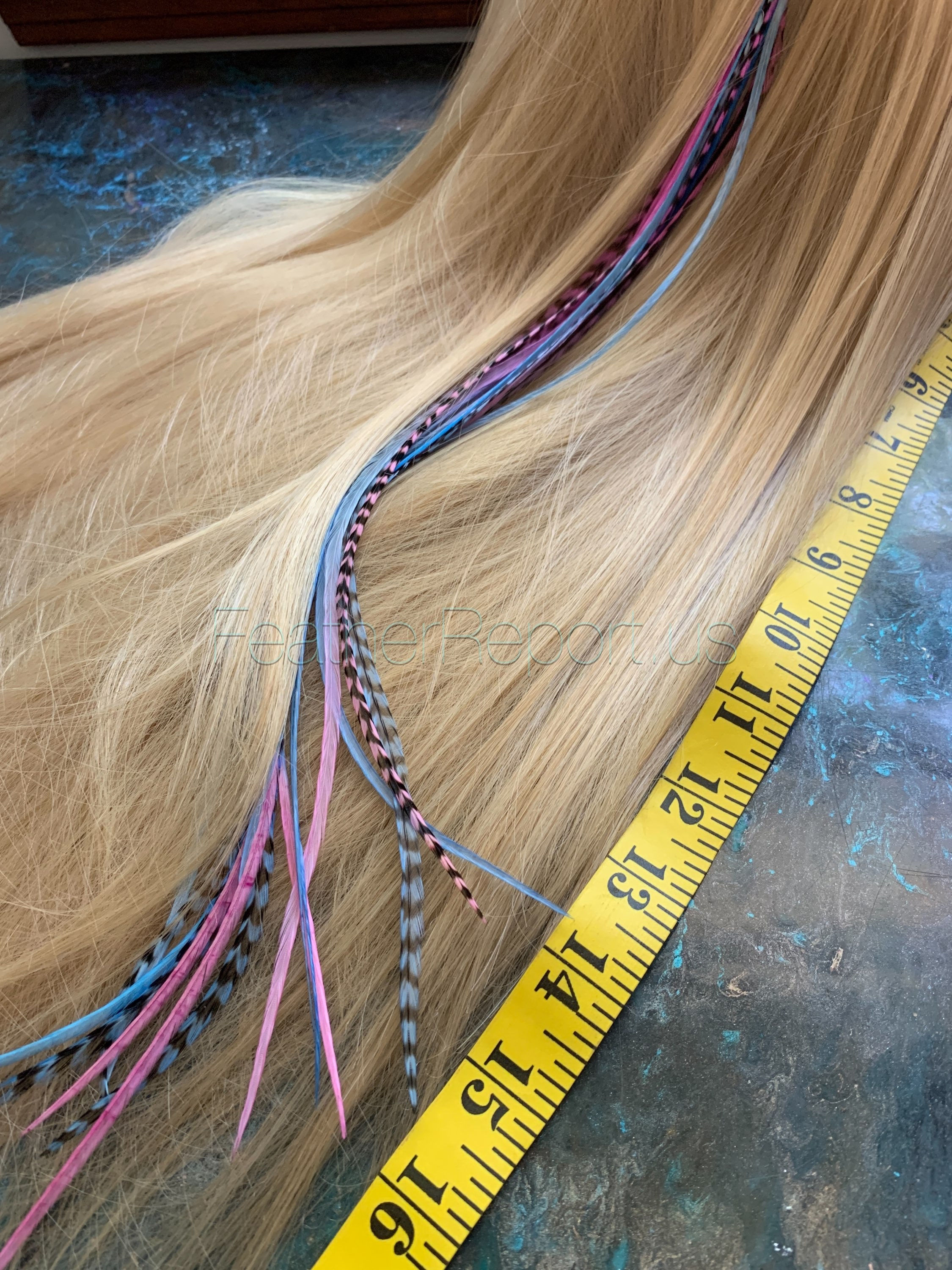 Unicorn Hair Feather Extensions Powder Blue Baby Pink XXL Limited 14-16" QTY15