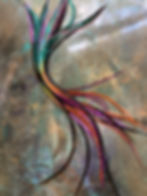 Extra Long Rainbow Hair Feathers 5 Bonded Extensions 13-17” 6 Connected Feathers